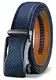 KEMISANT Gürtel Herren, Ledergürtel Ratsche Automatikschließe für Herren Business Anzug, 35mm Breit Gürtel,Größe Angepasst(Blau-115cm/32-38  taille verstellbar)