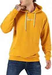 Hoodie Signed Kapuzen-Pullover Sweatshirt Mustard M