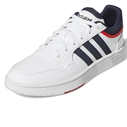 Herren Hoops 3.0 Low Sneakers, Ftwr White/Legend Ink/Vivid Red, 42 EU