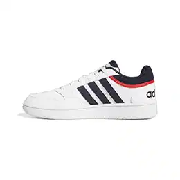 Herren Hoops 3.0 Low Sneakers, Ftwr White/Legend Ink/Vivid Red, 39 1/3 EU