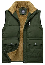Herren Äremellos Winterweste Steppweste Winter Warme Weste Stehkragen Herrenweste Jacke(M, Armeegrün)