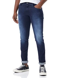 Herren Jeans Anbass Slim-Fit mit Power Stretch, Dark Blue 007-2 (Blau), 34W / 32L