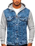 BOLF Herren Jeansjacke Übergangsjacke [4D4] Blau (4D4)