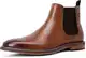 DESAI Herren Chelsea Boots Stiefeletten Klassischer Freizeit Männer Formelle Schlupfstiefel Echtleder Schuhe, Braun, 41 EU
