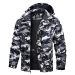 TACVASEN Herren Warme Skijacke Gefütterte Winterjacke Wasserabweisende mit Abnehmbarer Kapuzen Schwarz/Camo