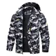 TACVASEN Herren Warme Skijacke Gefütterte Winterjacke Wasserabweisende mit Abnehmbarer Kapuzen (M, Schwarz-Camo)