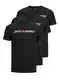 JACK & JONES Herren JJECORP Logo Tee SS Crew Neck Vorteilspack, Black/3pcs Black, M