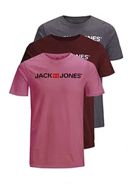 Herren JJECORP Logo Tee SS Crew Neck Vorteilspack, Dark Grey Melange/1DGM1Port Ro, XS