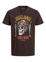 Men's JORCAPTAIN Tee SS Crew Neck SN T-Shirt, Seal Brown, M