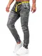 BOLF Herren Jeanshose Jeans Jogger Denim Style Used Look Jeanspants Sweatpants Destroyed Freizeit Narrow Leg Slim Fit Casual Style TF115 Schwarz M [6F6]