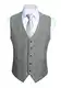 HISDERN Anzugweste Herren Hochzeit Hellgrau Formale Klassische Casual V-Ausschnitt Retro Einfarbige Westen Business Party Baumwolle Weste Grau M