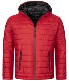 Herren Steppjacke Übergangsjacke Leicht Herrenjacke Männer Jacken Stepp Jacken mit Kapuze Daunenjacke Thremojacke H-277 Rot M