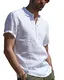 YAOBAOLE Hemd Herren Kurzarm Sommer Einfarbig Basic Men´s Shirt für Männer Weiß XL