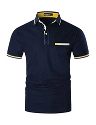 LIUPMWE Poloshirt Herren Kurzarm Polohemd Regular Fit Basic Tennis Golf T-Shirt Blau