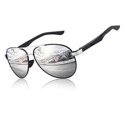 CGID Sonnenbrille Herren Pilotenbrille Polarisiert UV400 Schutz (M81) Grau