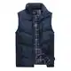 Linarun Herren Weste Steppweste mit Reißverschluss Taschen Stehkragen Daunenweste Futter mit Kletttasche Bodywarmer Outdoor Winterweste (M, Dunkelblau)