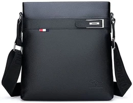 Herren Umhängetasche Klein Leder Schultertasche Herrentasche mit Großer Kapazität für Alltag Freizeit Arbeit Gelbbraun