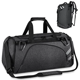 Sporttasche Herren, Fitness Tasche Trainingstasche FÜR Sport Fitnessstudio mit Schuhfach & Nassfach, Weekender Reisetasche Rucksack 50L