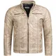PAULGOS Herren Lederjacke Echtes Leder Jacke Echtleder Übergangsjacke Fashion in 5 Farben Gr. S-7XL Design1 (Beige, M)