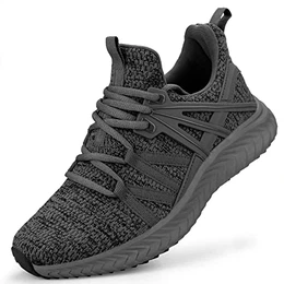 Sneaker Damen Turnschuhe Laufschuhe Sportschuhe Leichte Atmungsaktiv Gym Fitness Jogging Tennis Walkingschuhe Slip On Dämpfung rutschfest Outdoor Schuhe Damen Straßenlaufschuhe Dunkelgrau 41