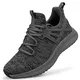 Abboos Sneaker Damen Turnschuhe Laufschuhe Sportschuhe Leichte Atmungsaktiv Gym Fitness Jogging Tennis Walkingschuhe Slip On Dämpfung rutschfest Outdoor Schuhe Damen Straßenlaufschuhe Dunkelgrau 41