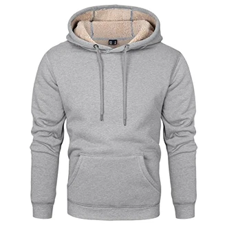 KEFITEVD Herren Kapuzenpullover Sweatshirt Grau/Hellgrau/Khaki