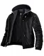 Wantdo Herren Mens Jackets Lederjacke Winter Leder Jacken Jacke Schwarz M
