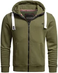ALESSANDRO SALVARINI Herren Sweatjacke Kapuzenjacke AS-314 Olive (AS-314)