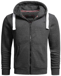 ALESSANDRO SALVARINI Herren Sweatjacke Kapuzenjacke AS-314 Dunkelgrau (AS-314)