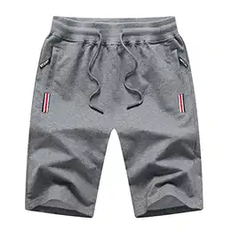 Kurze Hosen Herren Shorts Sommer Sport Shorts Jogginghose Kurz Herren Baumwolle Gym Sweat Running Fitness Shorts Herren Jogging Kurze Hose Männer Grau M