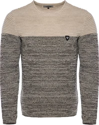 Carisma Herren Strickpullover Rundhals K-114 Beige