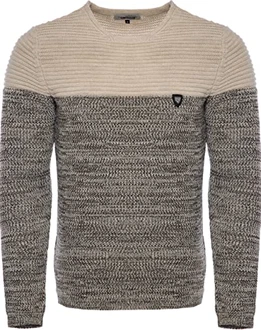 Carisma Herren Strickpullover Rundhals K-114 Beige