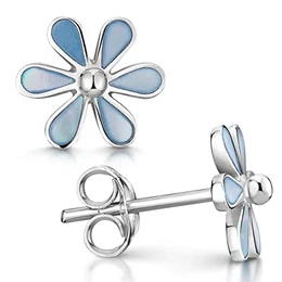 MATERIA by Matthias Wagner Minimalist 925 Silver Earrings for Women in 3 Colours, Silver