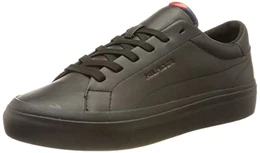 Herren Prep Vulc Leder Sneaker, Schwarz, 40 EU