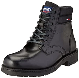 Herren Klassische, Kurze Schnürstiefel Mode-Stiefel, Schwarz, 43 EU