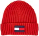Tommy Hilfiger Jungen Mütze Fleece Big Flag Beanie, Rot (Rouge), S-M