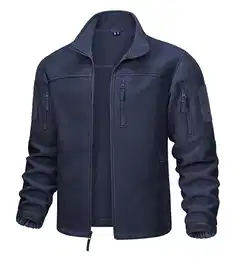 Herren Übergangsjacke Military Tactical Winterjacke mit Voll Zip Hiking Jagd Windbreaker Herren Winddicht Taktische Jacken Vielen Taschen Airsoft Bekleidung Dunkelblau M