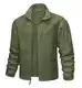 MAGCOMSEN Herren Winter Outdoorjacke Military Übergangsjacke mit Multi Taschen Herren Full Zip Fleece Wanderjacke Klettern Trekking Jacke Armeegrün M