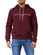 Tommy Hilfiger Herren Kapuzenpullover Tommy Logo Hoody aus Bio-Baumwoll-Mix, Rot (Deep Rouge), M