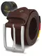 Cartvelli Herren Ledergürtel Braun 120cm Made in Germany - 40mm Echt-Leder Gürtel Schnalle Silber Herrengürtel Vollleder Jeansgürtel BS21b-120