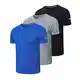 HUAKANG 3er Pack Sport Tshirts Herren Funktionsshirt Sportshirt Schnelltrocknend Atmungsaktiv Sport Shirt Männer Laufshirt Kurzarm Trainingsshirt Herren(520-Black Gray Blue-M)