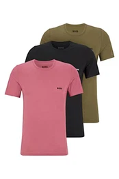 Herren Classic T-Shirts Kurzarm Shirts Pure Cotton Crew-Neck 3er Pack, Farbe:Mehrfarbig, Artikel:-964 Black/Dusky pink/Olive, Größe:M