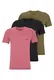 BOSS Herren Classic T-Shirts Kurzarm Shirts Pure Cotton Crew-Neck 3er Pack, Farbe:Mehrfarbig, Artikel:-964 Black/Dusky pink/Olive, Größe:M