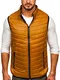 BOLF Herren Weste mit Stehkragen Steppweste Bodywarmer Daunenweste Reißverschluss Ärmellose Sportweste Zip Wärme Freizeit Outdoor Style 7103 Camel M [1U1]