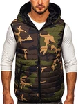 BOLF Herren Weste Bodywarmer Steppweste Funktionsweste Outdoor Freizeit Sport Style [1U1] Khaki (1U1)