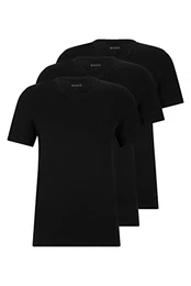 Herren V-Neck T-Shirt, 3er Pack Classic, Black, M