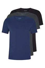 Herren V-Neck T-Shirt, 3er Pack Classic, Open Blue 497, M