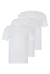 BOSS Herren Classic T-Shirt V-Neck 3er Pack Weiß