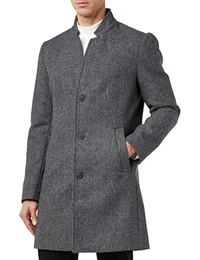 Herren Modern Wollmantel 1032440, 20065 - Grey Melange Twill, XL