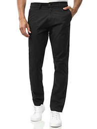 Herren Chino-Hose - Slim-Fit- Organic Cotton - Comfort für Business, Freizeit und Büro - Schwarz 32W / 32L